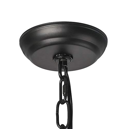 LALUZ Black Chandelier, Farmhouse Light Fixture, 2-Tier 9-Candle French Country Chandelier for Living Room, Foyer, Bedroom