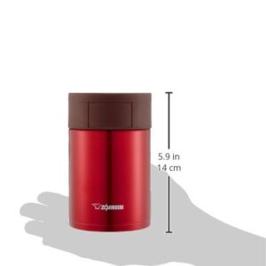 象印マホービン(ZOJIRUSHI) SW-HC Insulated Lunch Jar, 450ml, clear red