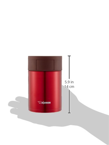 象印マホービン(ZOJIRUSHI) SW-HC Insulated Lunch Jar, 450ml, clear red
