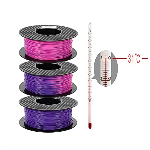 Purple Blue to Pink Color Change PLA Filament 3D Printer Filament Color Changing with Temperature 1.75 mm 1KG 2.2LBS Spool CC3D