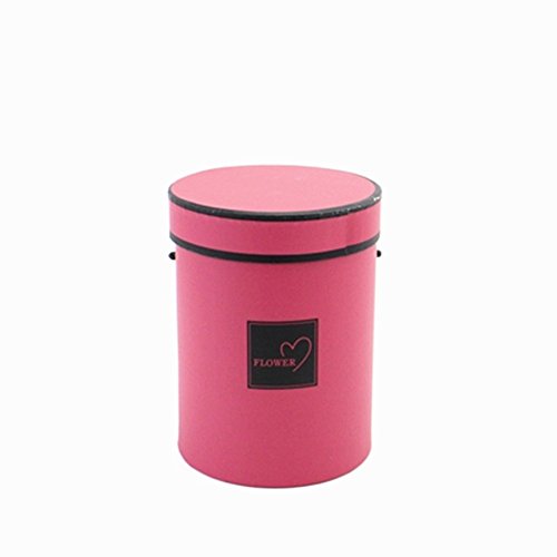 BBJ WRAPS Gift Packaging Paper Box Decorating Round Pink Florist Box 1 Pcs (Hot Pink)