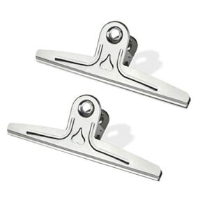 extra large bull clips stainless steel, coideal 2 pcs 30cm jumbo xxl silver metal file binder clip clamps heavy duty for home office school (11 4/5 inch)