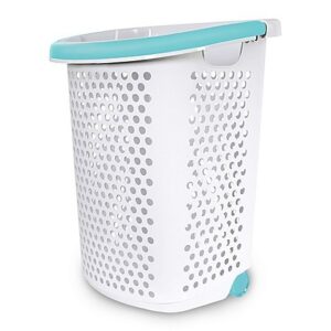 home logic 2.0-bu. rolling hamper in white (1)