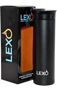lexo temperature regulating smart travel mug - flip top lid (black, 16. oz.)