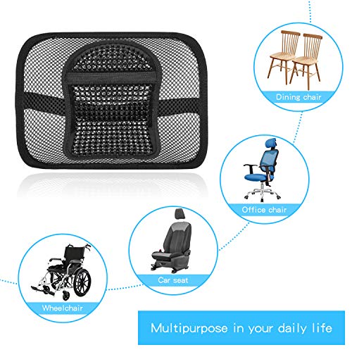 ACVCY Lumbar Mesh Support for Office Chair or Car Seat, Breathable Comfortable Back Support for Office Chair Lumbar Support Cushion for Car Seats Office Chair Car Lumbar Cushion 12” x 16”