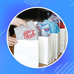 White Kraft Paper Bags with Handles Bulk - Gift Bags Medium Size for Paper Shopping Bags, Party Bags, and Bags for Small Business (8"x4.75"x10" - White Gift Bags Bulk Medium Size 25 Bags)