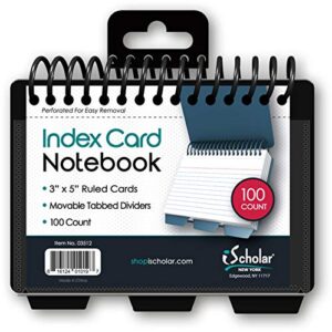 ischolar index card book, poly wire, 3 tabs, color will vary (03512)
