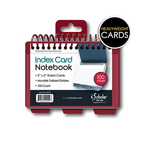 iScholar Index Card Book, Poly Wire, 3 Tabs, Color Will Vary (03512)