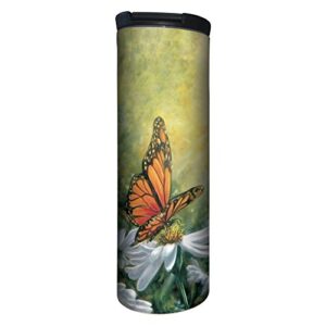 tree-free greetings barista tumbler vacuum insulated, stainless steel travel coffee mug/cup, 1 count (pack of 1), monarch butterfly