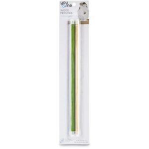 you & me colorful 1/2-inch wood bird perch 2 pack, large