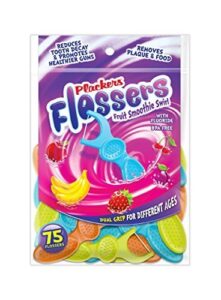 plackers kids flossers fruit smoothie swirl, 225 count, pack of 3