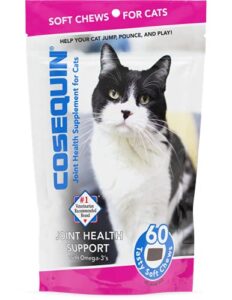 nutramax cosequin joint health supplement for cats - with glucosamine, chondroitin, and omega-3, 60 soft chews