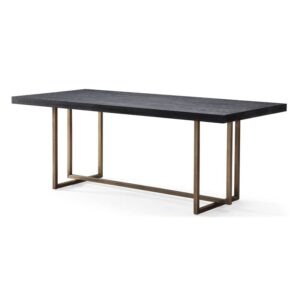 tov furniture mason modern handmade veneer dining table, black