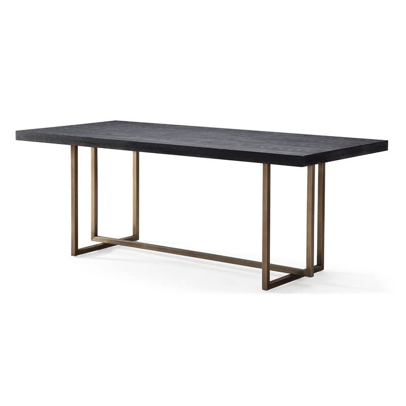 TOV Furniture Mason Modern Handmade Veneer Dining Table, Black