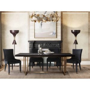 TOV Furniture Mason Modern Handmade Veneer Dining Table, Black