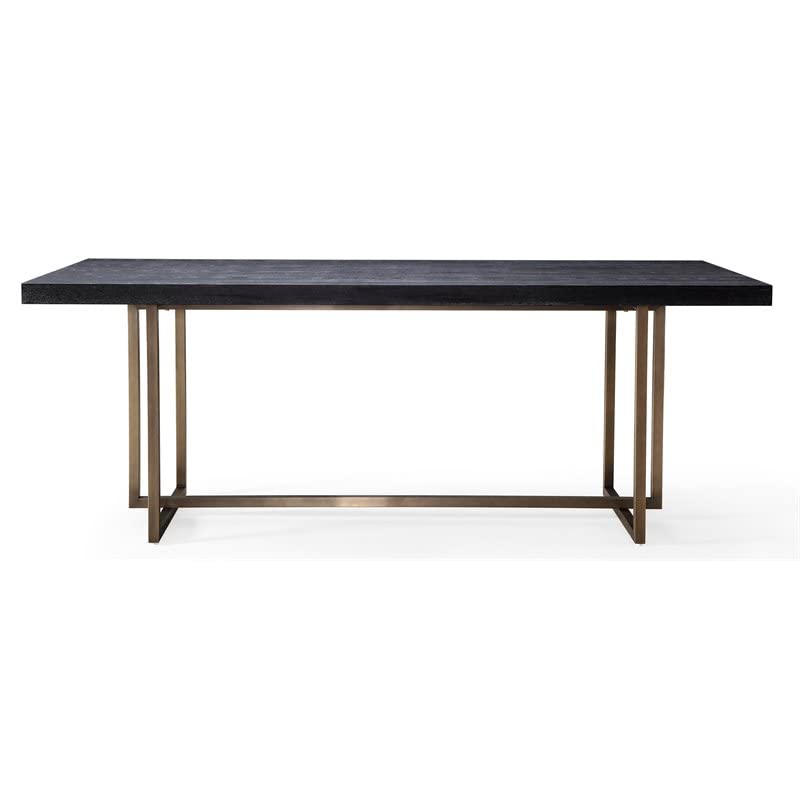 TOV Furniture Mason Modern Handmade Veneer Dining Table, Black