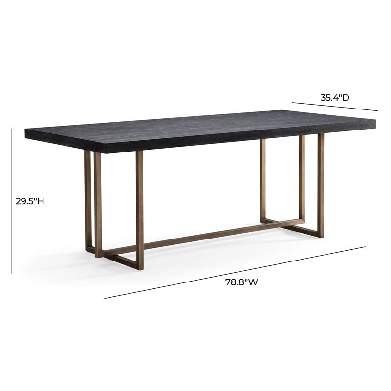 TOV Furniture Mason Modern Handmade Veneer Dining Table, Black