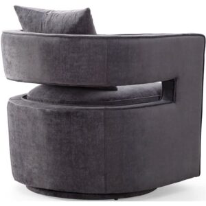 TOV Furniture Kennedy Modern Handmade Velvet Swivel Chair, Gray
