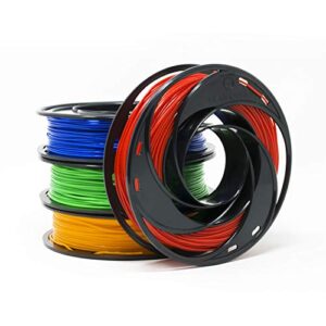 gizmo dorks abs filament for 3d printers 1.75mm 200g, 4 color pack - blue, green, orange, red