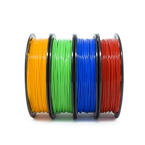 Gizmo Dorks ABS Filament for 3D Printers 1.75mm 200g, 4 Color Pack - Blue, Green, Orange, Red