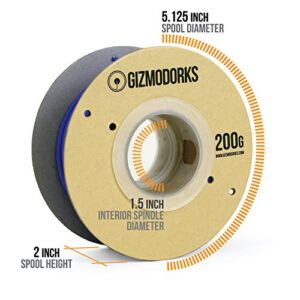 Gizmo Dorks PLA Filament for 3D Printers 3mm (2.85mm) 200g, Transparent