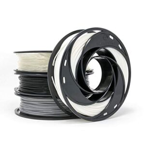 gizmo dorks pla filament for 3d printers 1.75mm 200g, 4 color pack - black, grey, transparent, white