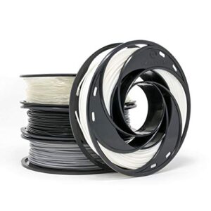 gizmo dorks abs filament for 3d printers 3mm (2.85mm) 200g, 4 color pack - black, grey, transparent, white