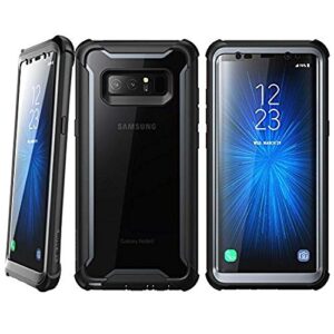 i-Blason Case for Galaxy Note 8 2017 Release, Ares Series Full-body Rugged Clear Bumper Case with Built-in Screen Protector (Black)