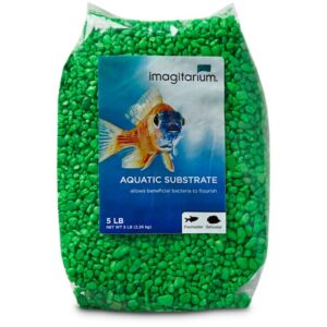imagitarium neon green aquarium gravel substrate, 5 lbs.