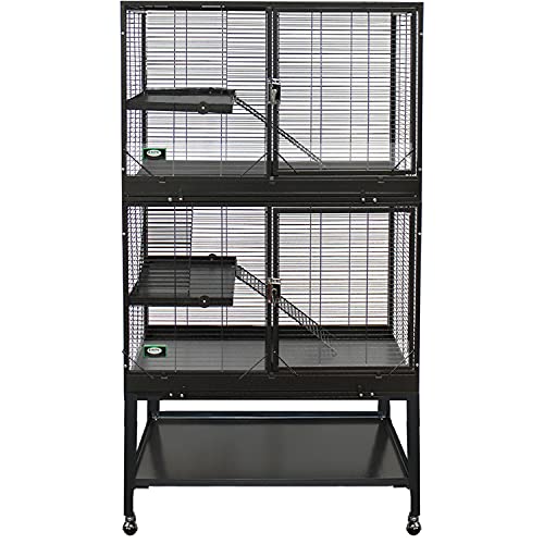 Durable All-Metal Mansion Cage for Chinchillas, Rats, Ferrets, Degus, Prairie Dogs (4-Level)