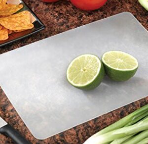 4 ALAZCO Clear Flexible Cutting Board 5.75'' x 7.5'' Small For Bar Counter-Top Chopping Mats For Fruits & Vegetables Appetizer Garnish Prep - CLEAR