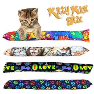 kitty kick stix 15" original catnip kicker toy (set of 2), made in usa (mystery)