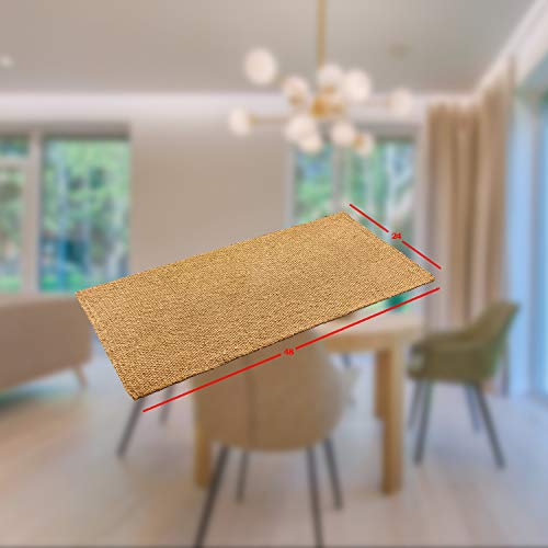 Kempf Coir Rug with Anti-Slip Latex Backing, 24 by 48-inch, Runner Mat, Natural Coco, Ecofriendly