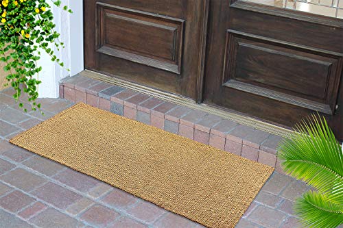 Kempf Coir Rug with Anti-Slip Latex Backing, 24 by 48-inch, Runner Mat, Natural Coco, Ecofriendly