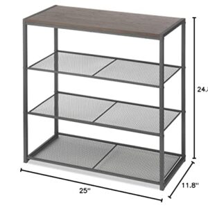 Whitmor Wood & Metal 4-Tier Shelf