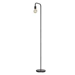 globe electric 12937 holden 70" floor lamp, black, satin finish, in-line on/off foot switch