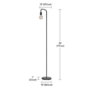 Globe Electric 12937 Holden 70" Floor Lamp, Black, Satin Finish, In-Line On/Off Foot Switch