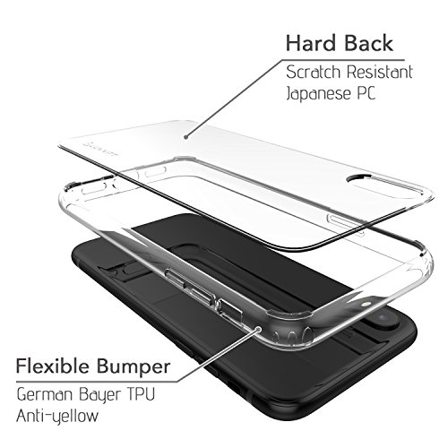 iPhone Xs/X Case, Luvvitt Clear View Case with Hybrid Scratch Resistant Back Cover and Shock Absorbing Bumper for Apple iPhone Xs/X (2017-2018) - Crystal Clear