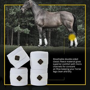 Kavallerie Elastic Fleece Bandages for Horses, Non- Slip and Snug fit Breathable Material for Injury Protection and Superior Legs Support, Stocking up Solution - Black - (2 Units Per Pack)