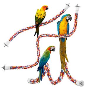 Jusney Bird Rope Perches,Parrot Toys 33 inches Rope Bungee Bird Toy (33 inches)[1 Pack]