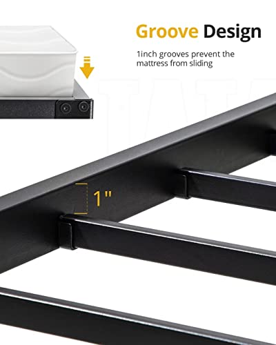TATAGO 16 Inch Heavy Duty Queen Bed Frame, 3500 lbs Strong Support Metal Platform, Sturdy Steel Mattress Foundation with Storage, No Box Spring Needed, Easy Assembly, Noise-Free and Non-Slip