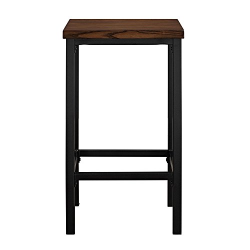 Dorel Living Cosmo 3-Piece Metal Pub Set With Wood Top, Dark Mahogany