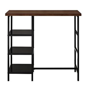 Dorel Living Cosmo 3-Piece Metal Pub Set With Wood Top, Dark Mahogany