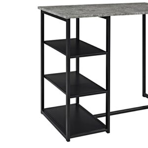 Dorel Living Farley 3-Piece Pub Set with Faux Concrete Top, Gray / Black