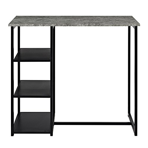 Dorel Living Farley 3-Piece Pub Set with Faux Concrete Top, Gray / Black