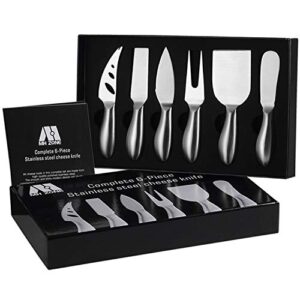 premium 6-piece cheese knife set - mh zone complete stainless steel cheese knives gift knives sets collection, suit for the wedding, lover, elders, children and friends