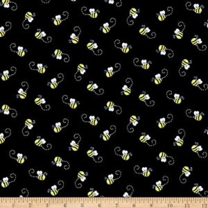 timeless treasures you are my sunshine bees black, fabric by the yard