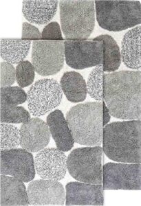 chesapeake pebbles 2 piece bath rug set, 21 in x 34 in&24 in x 40 in, grey
