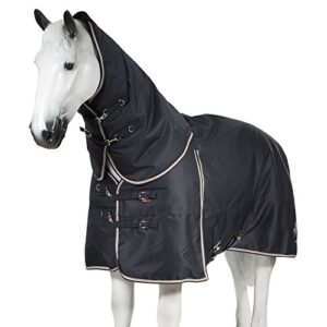 b vertigo georgina 1200d waterproof medium weight turnout with detachable neckpiece 250g dark navy 72"