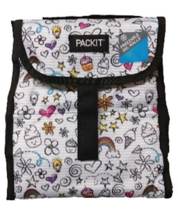 packit freezable lunch bag (white doodles)
